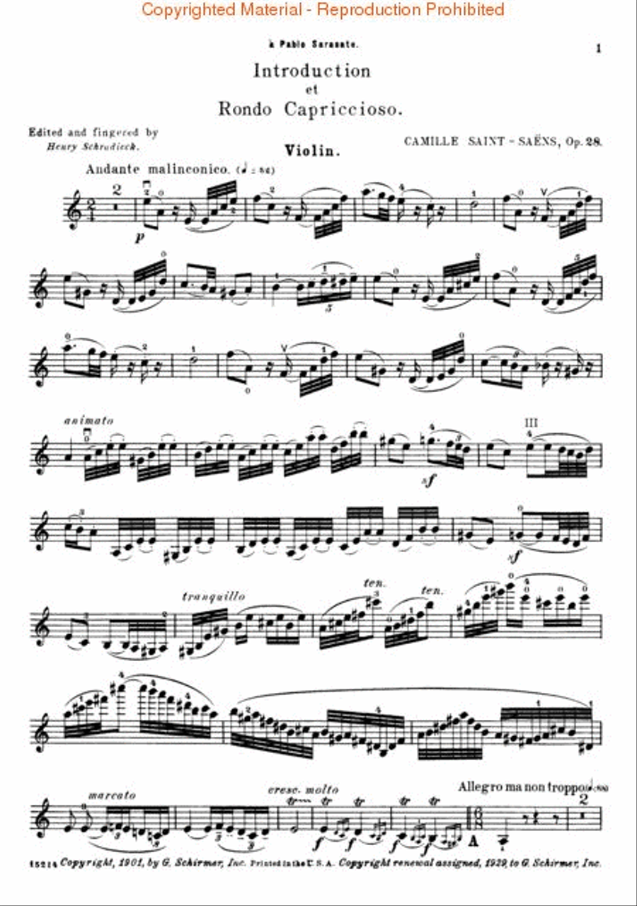 Introduction and Rondo Capriccioso, Op. 28 Violin Solo scores gallery preview page 2