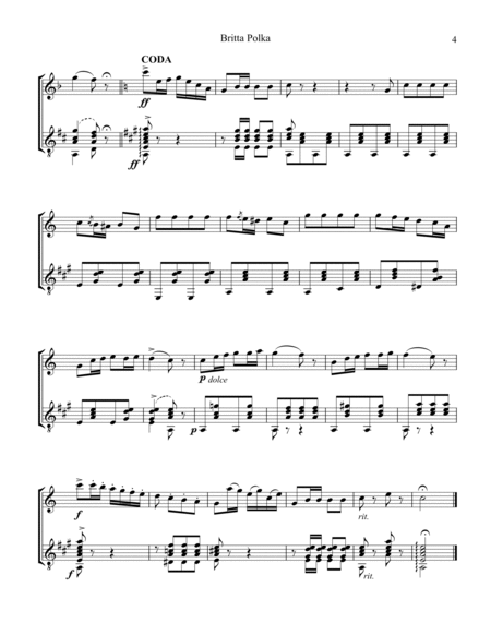 Britta Polka for clarinet in Bb and guitar image number null