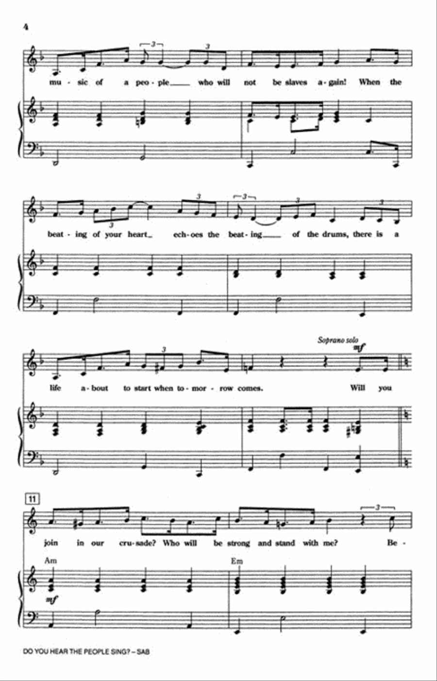 Do You Hear the People Sing? 3-Part scores gallery preview page 3