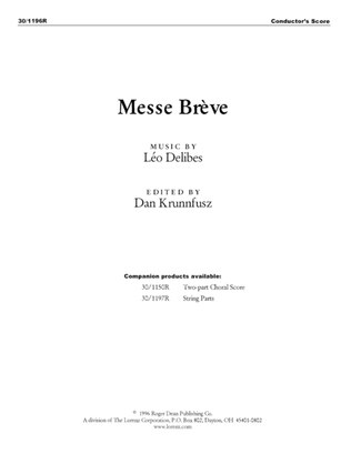 Messe Brève - Conductor's Score