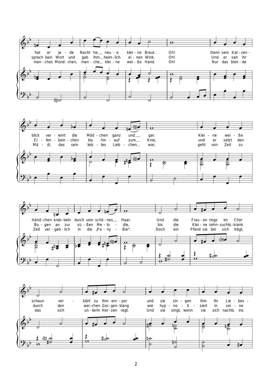 Jonny, Wenn Du Geburtstag Hast Piano, Vocal scores gallery preview page 2
