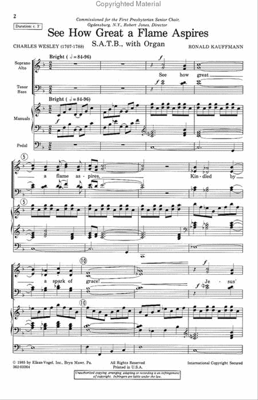 See How Great a Flame Aspires 4-Part scores gallery preview page 2