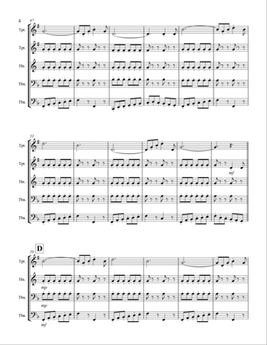 March - Semper Fidelis (for Brass Quintet) Brass Quintet scores gallery preview page 5