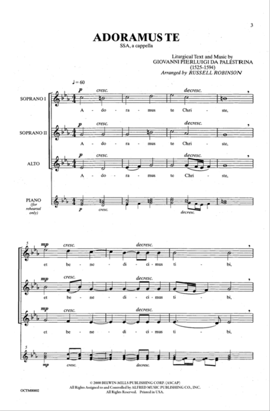 Two Renaissance Chorals (Adoramus Te / Ave Maria) Women's Choir scores gallery preview page 9