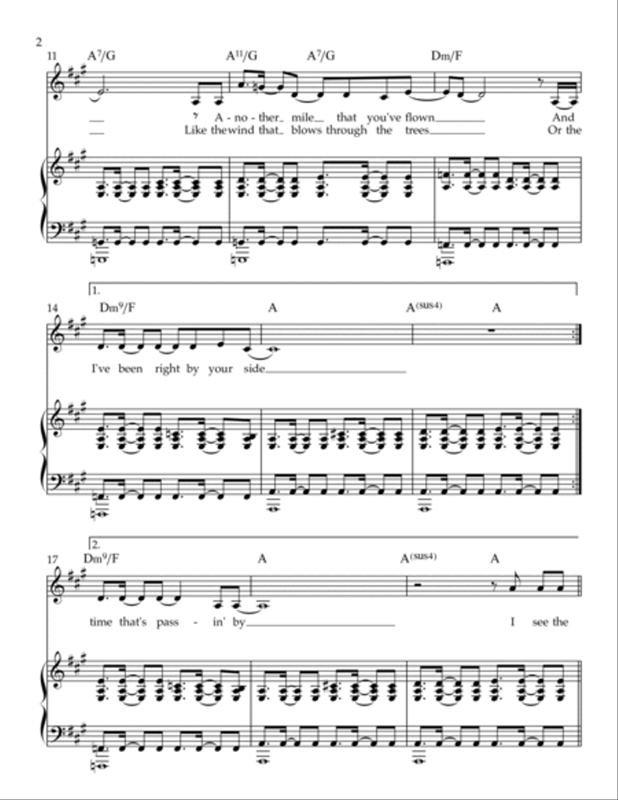 Not Alone Piano, Vocal, Guitar scores gallery preview page 2