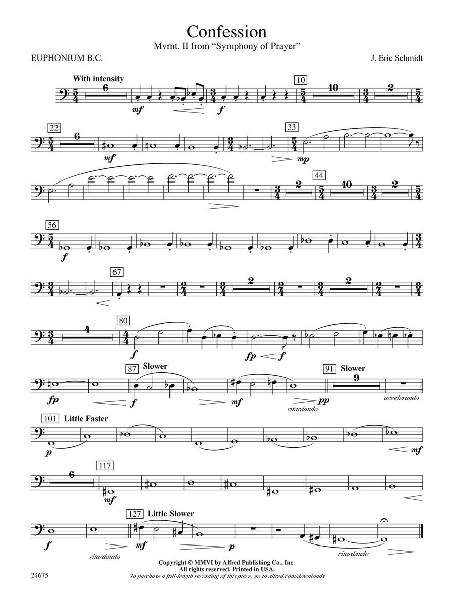 Confession (Movement 2 of Symphony of Prayer): Baritone B.C.