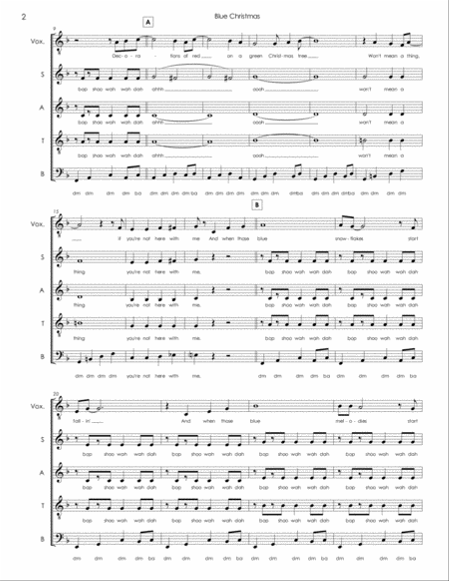 Blue Christmas 4-Part scores gallery preview page 2