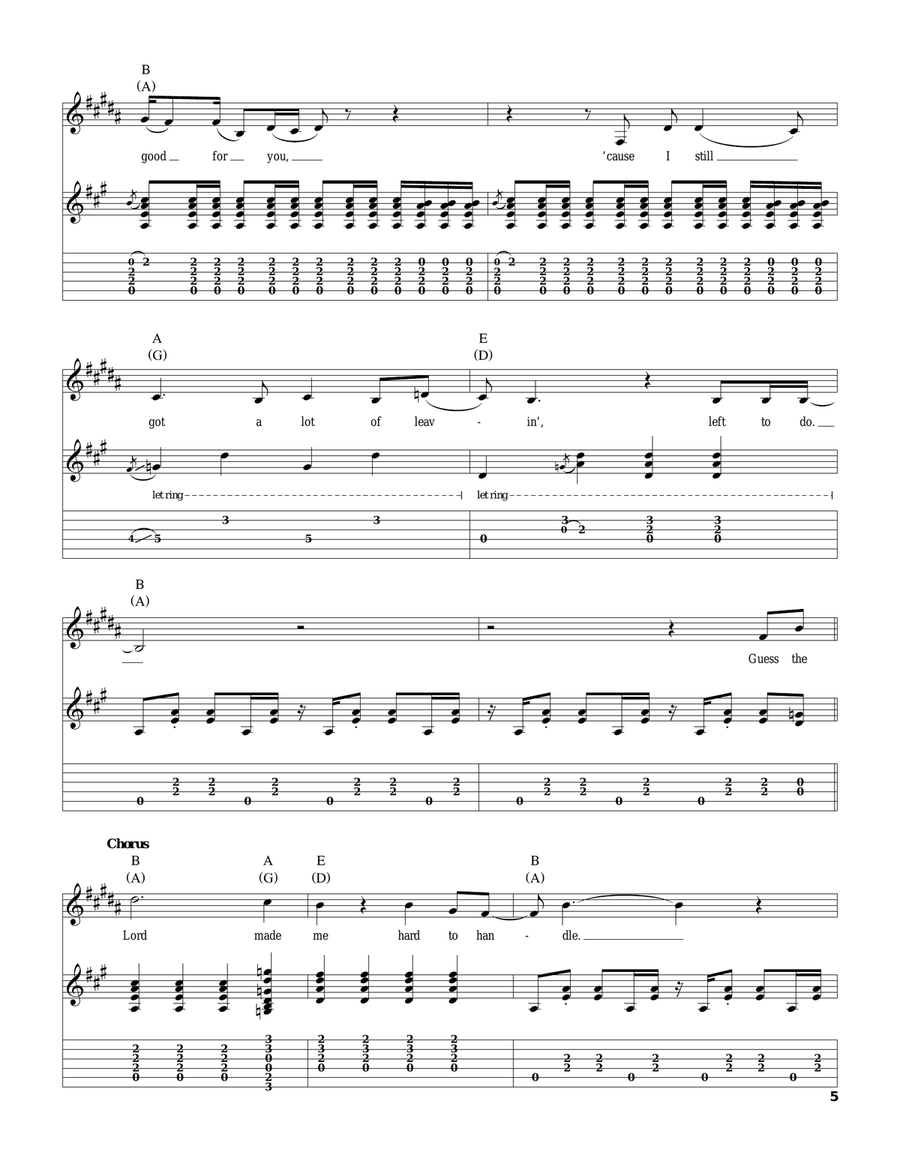 Lot Of Leavin' Left To Do Acoustic Guitar scores gallery preview page 5