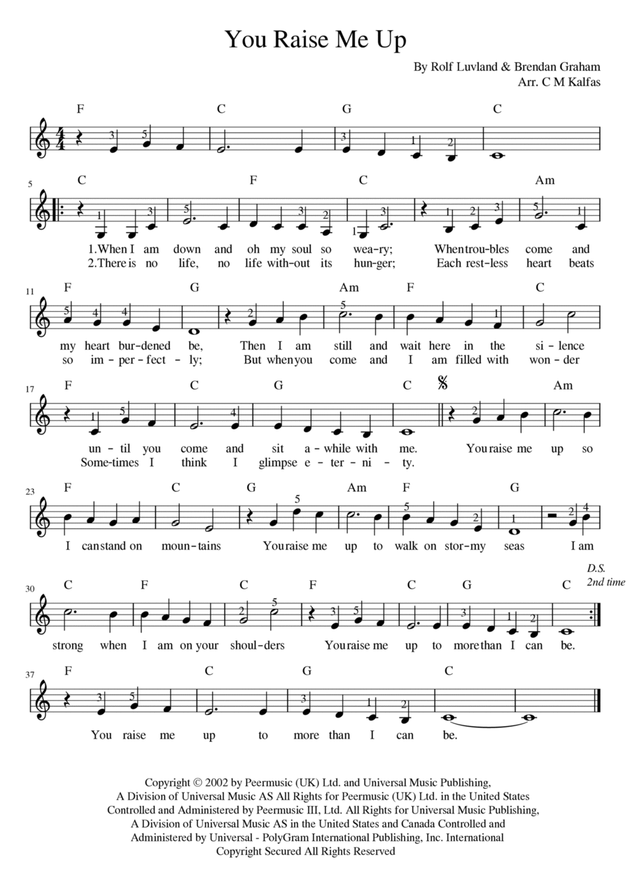 You Raise Me Up Small Ensemble scores gallery preview page 1