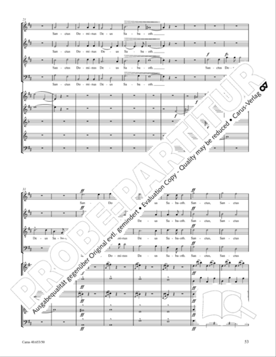 Mass in D Major (Missa in D) 4-Part scores gallery preview page 54