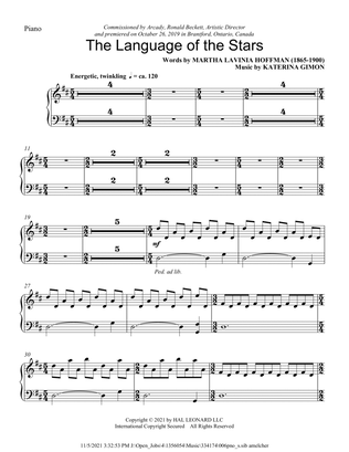 Language of the Stars (String Quartet) - Piano