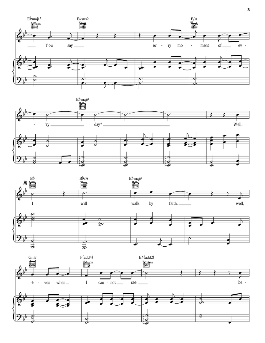 Walk By Faith Piano, Vocal, Guitar scores gallery preview page 3
