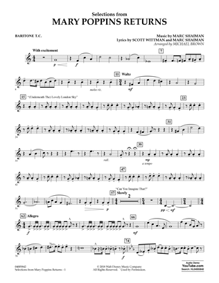 Selections from Mary Poppins Returns (arr. Michael Brown) - Baritone T.C.