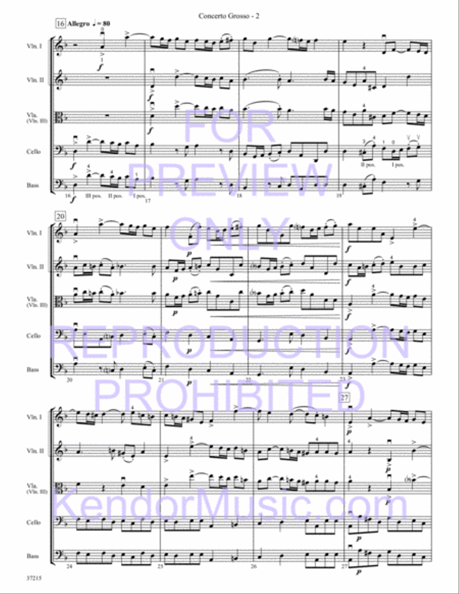 Concerto Grosso (Op. 3, No. 5) String Orchestra scores gallery preview page 4