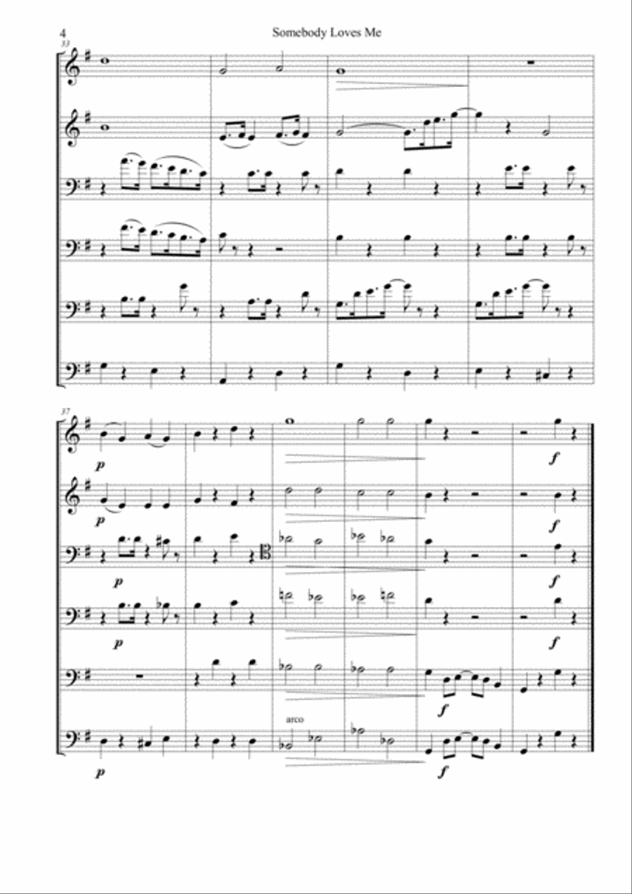 Somebody Loves Me Double Bass scores gallery preview page 4