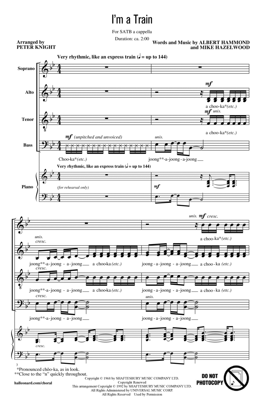 I'm A Train 4-Part scores gallery preview page 1
