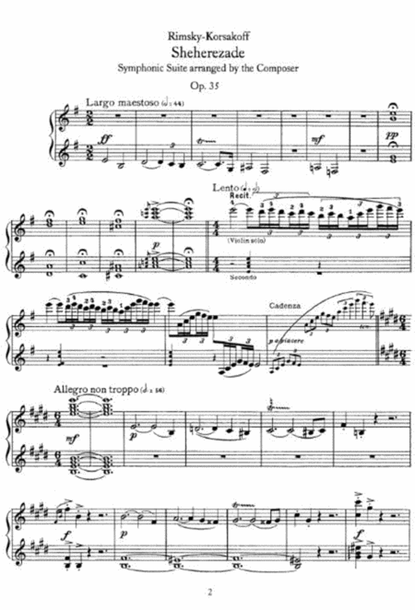 Nikolai Rimsky-Korsakoff - Sheherezade Symphonic Suite arranged by the Composer Op. 35
