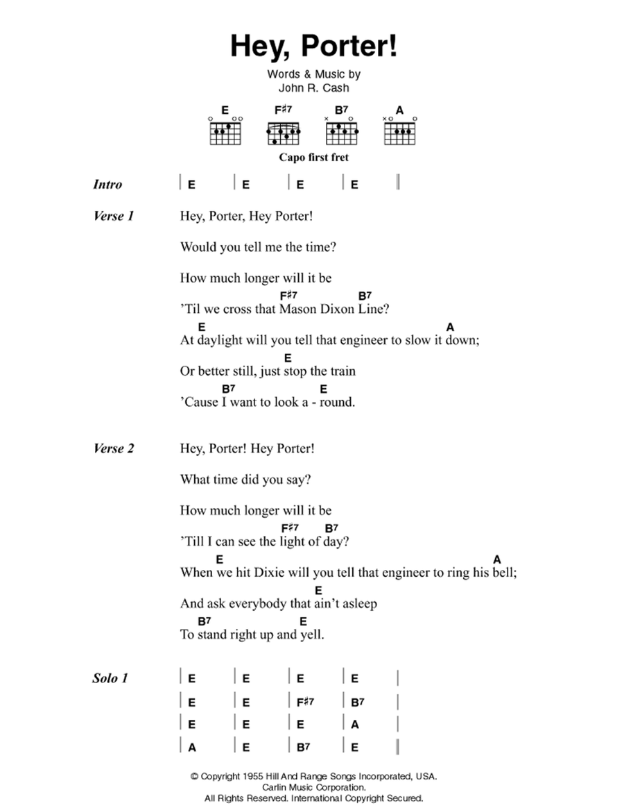 Hey, Porter Electric Guitar scores gallery preview page 1