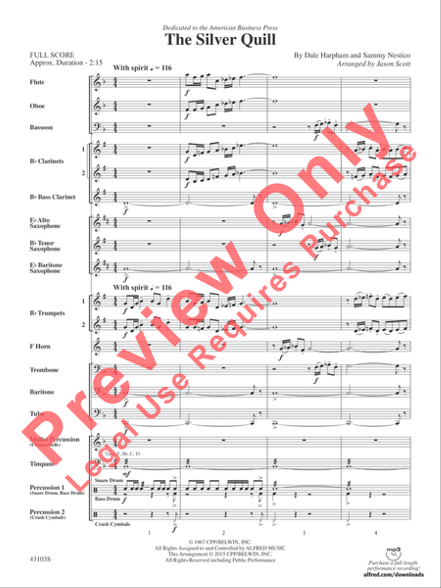 The Silver Quill Concert Band scores gallery preview page 3