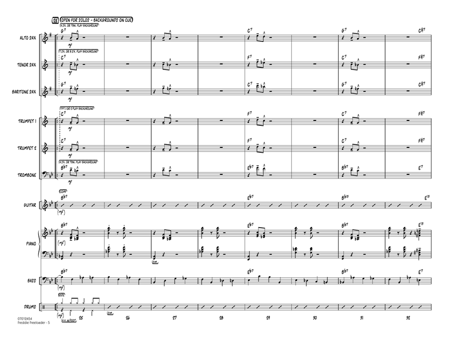 Freddie Freeloader - Full Score Jazz Ensemble scores gallery preview page 5
