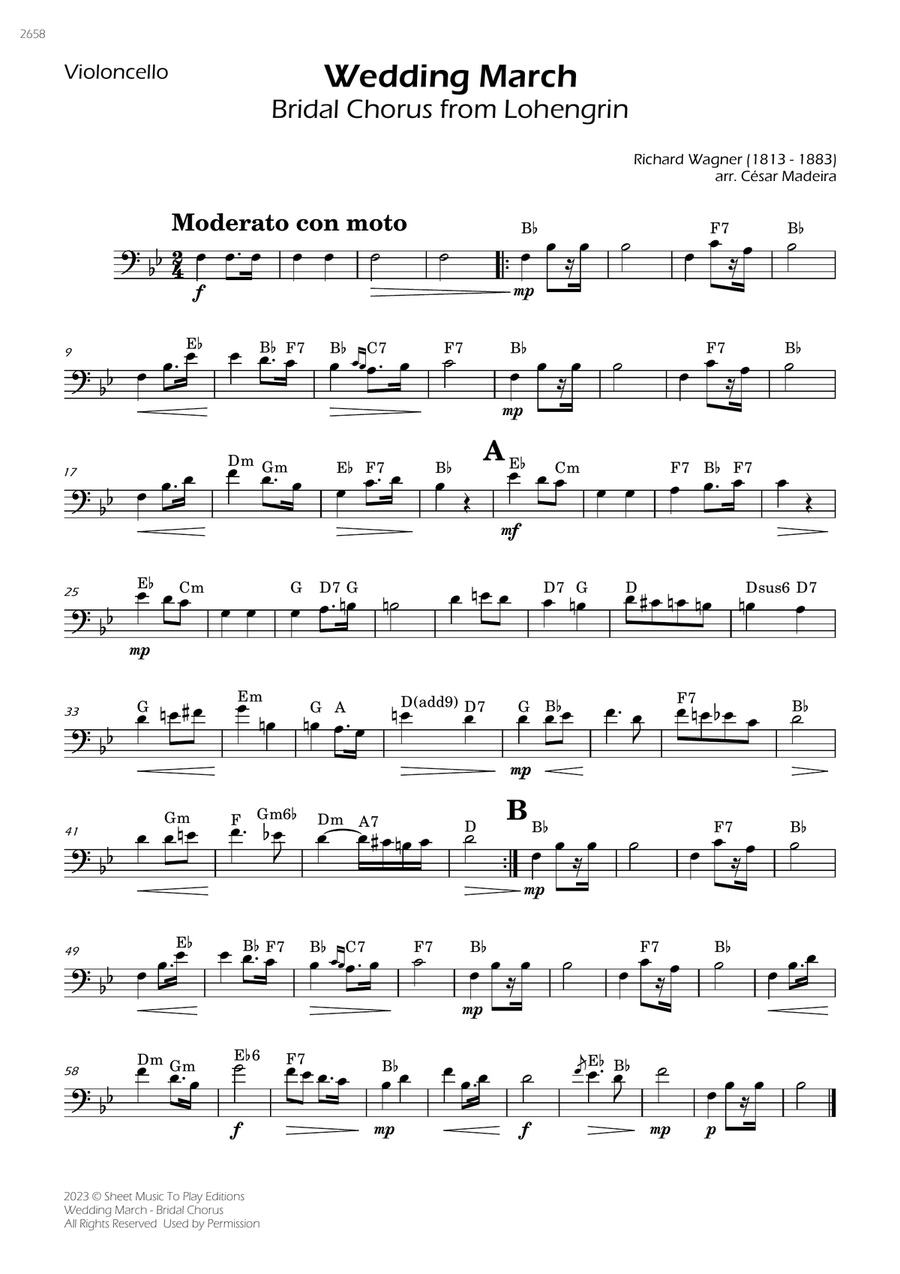 Cello wedding march new arrivals
