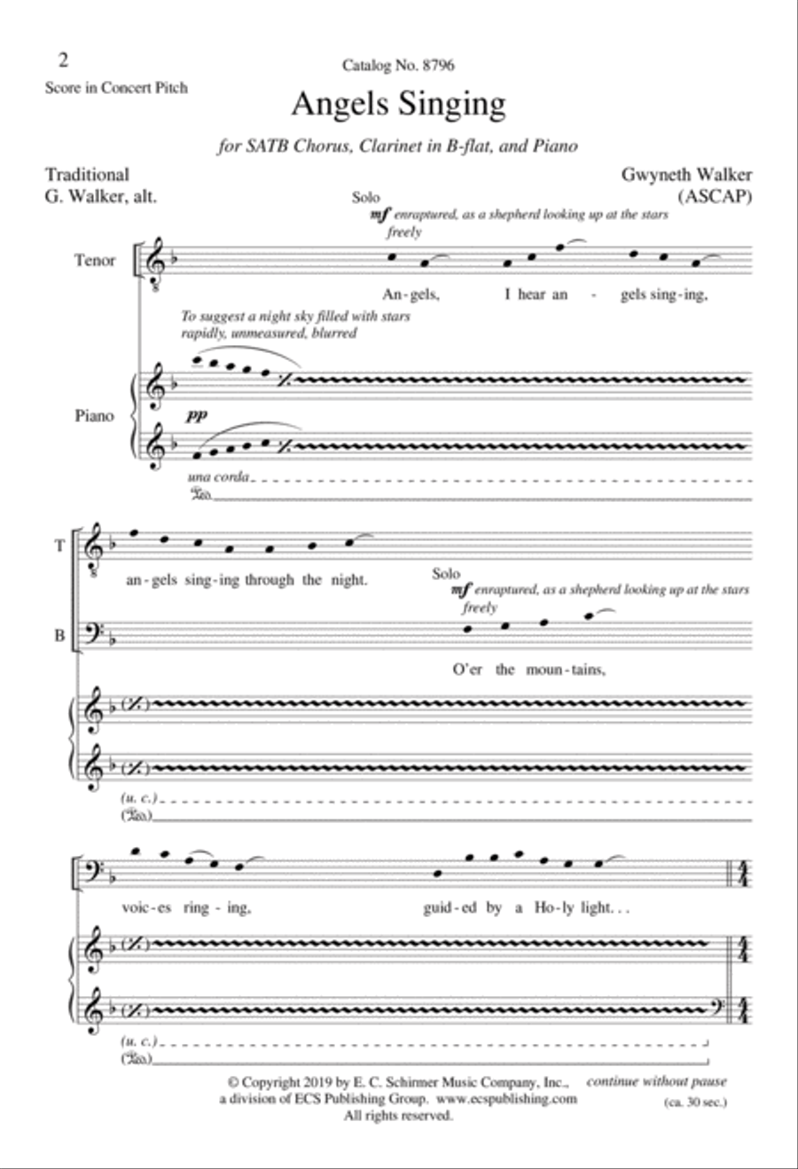 Angels Singing 4-Part scores gallery preview page 2
