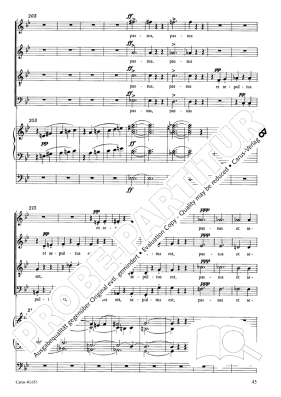 Mass in D Major (Missa in D) 4-Part scores gallery preview page 54