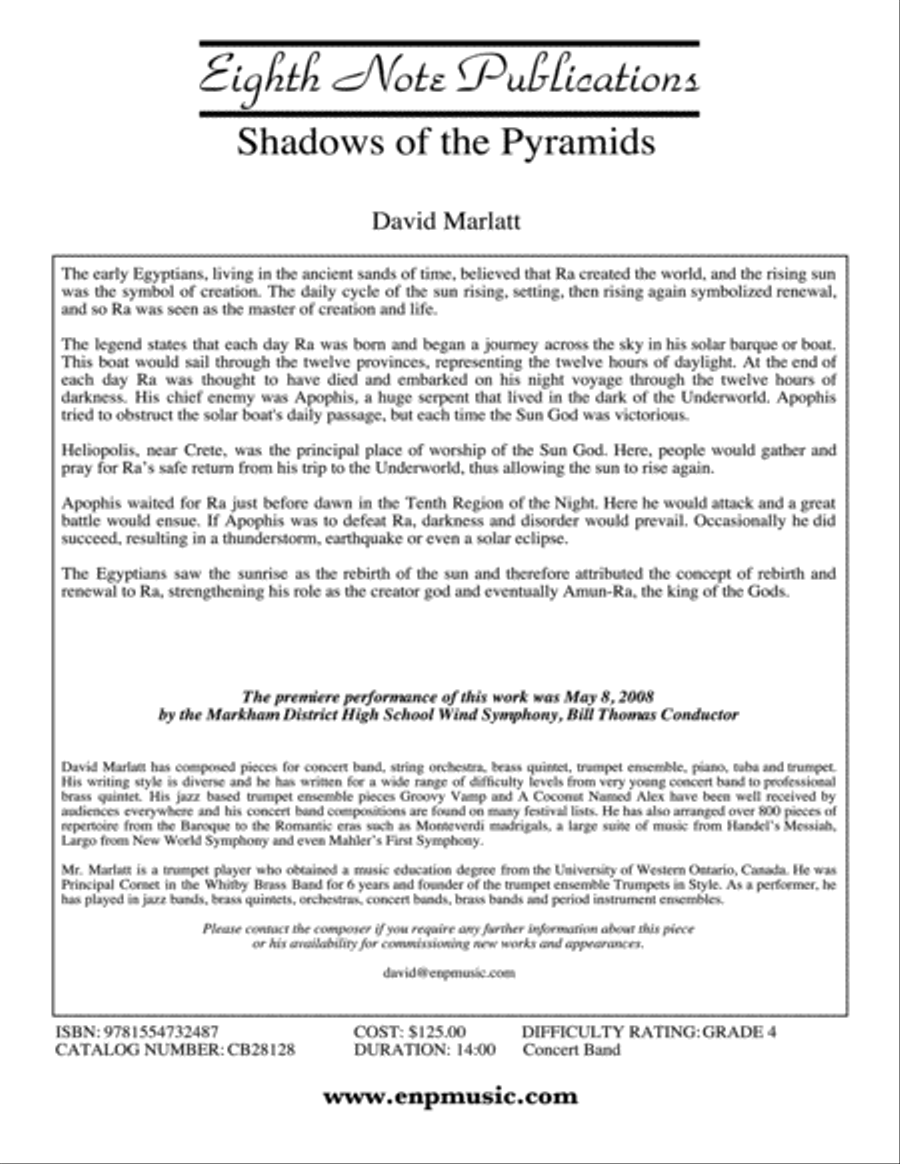 Shadows of the Pyramids: Score Concert Band scores gallery preview page 2