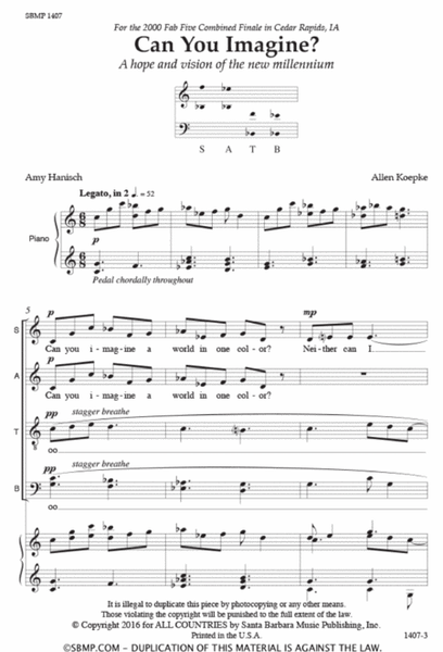 Can You Imagine? - SATB Octavo image number null