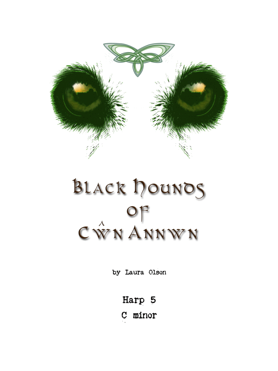Black Hounds of Cŵn Annwn for Harp Ensemble (C minor)-Easy Harp 5 part only image number null