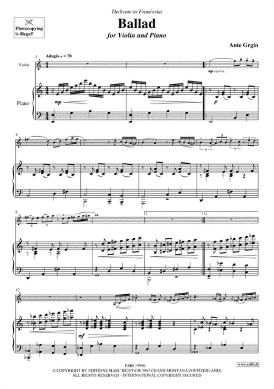 Ballad Violin Solo scores gallery preview page 4