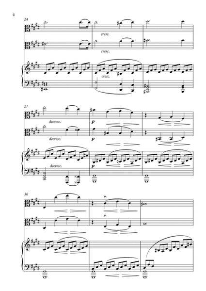 "Moonlight Sonata" - Piano Sonata Op. 27, No. 2 - arranged for 2 Violas and Piano image number null