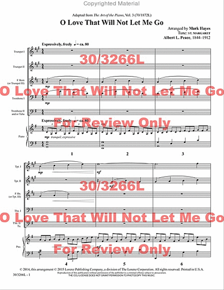 O Love That Will Not Let Me Go Brass Ensemble scores gallery preview page 2