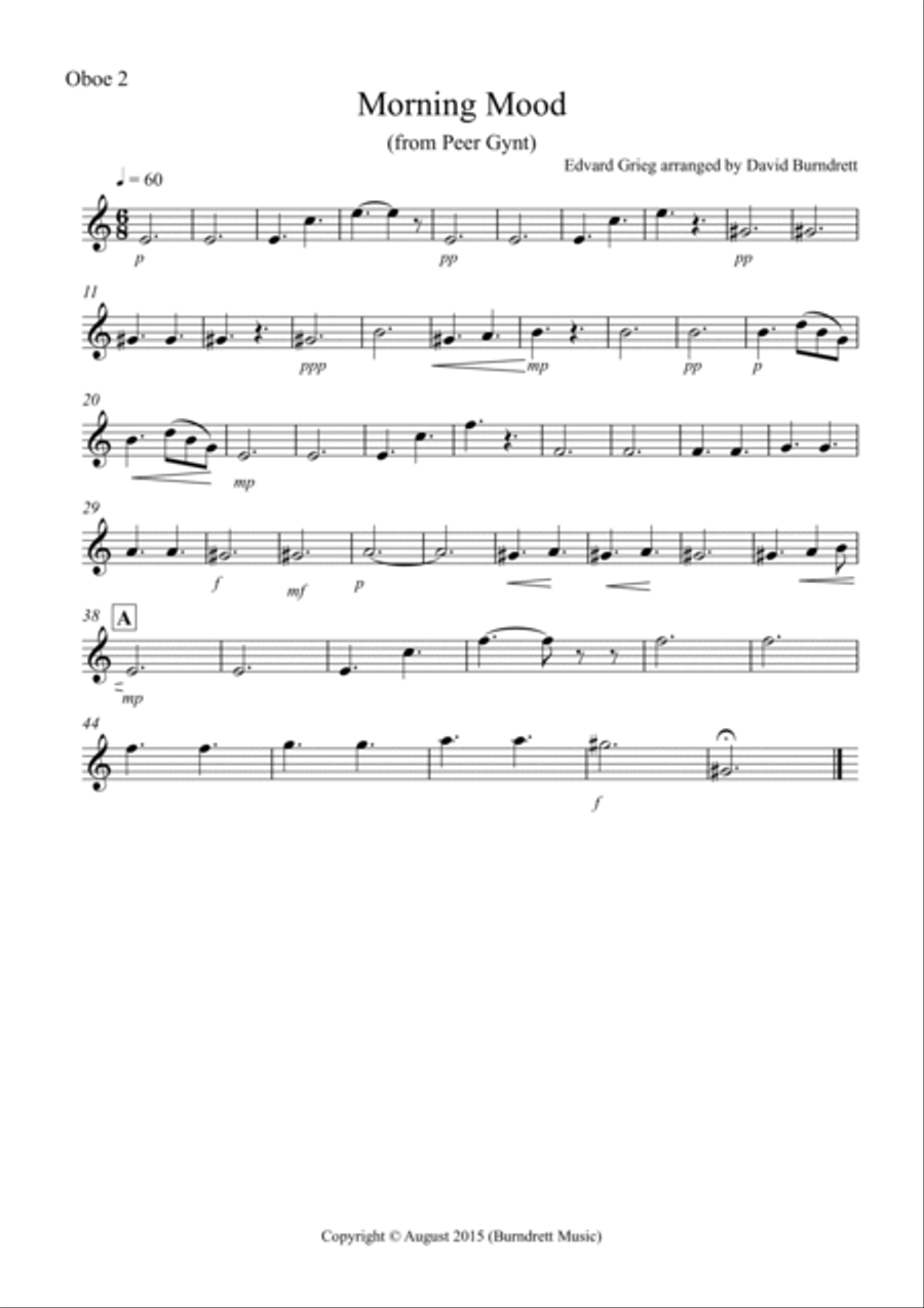 Morning Mood (from Peer Gynt) for Double Reed Quartet Woodwind Trio scores gallery preview page 4