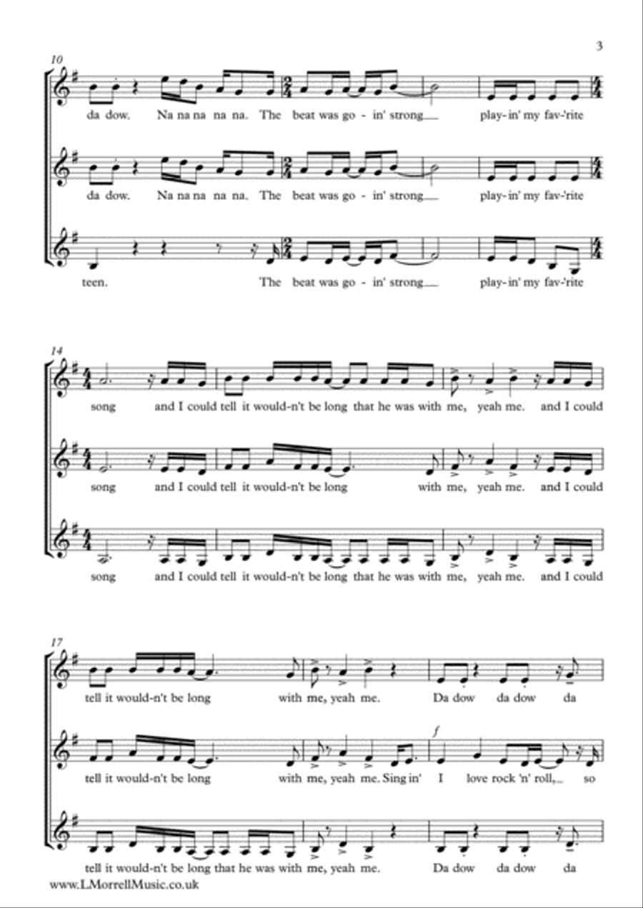 I Love Rock 'N Roll SSA scores gallery preview page 3