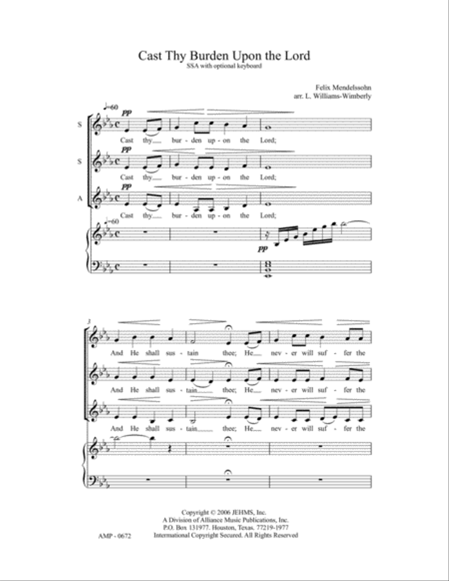 Cast Thy Burden Upon the Lord SSA scores gallery preview page 2