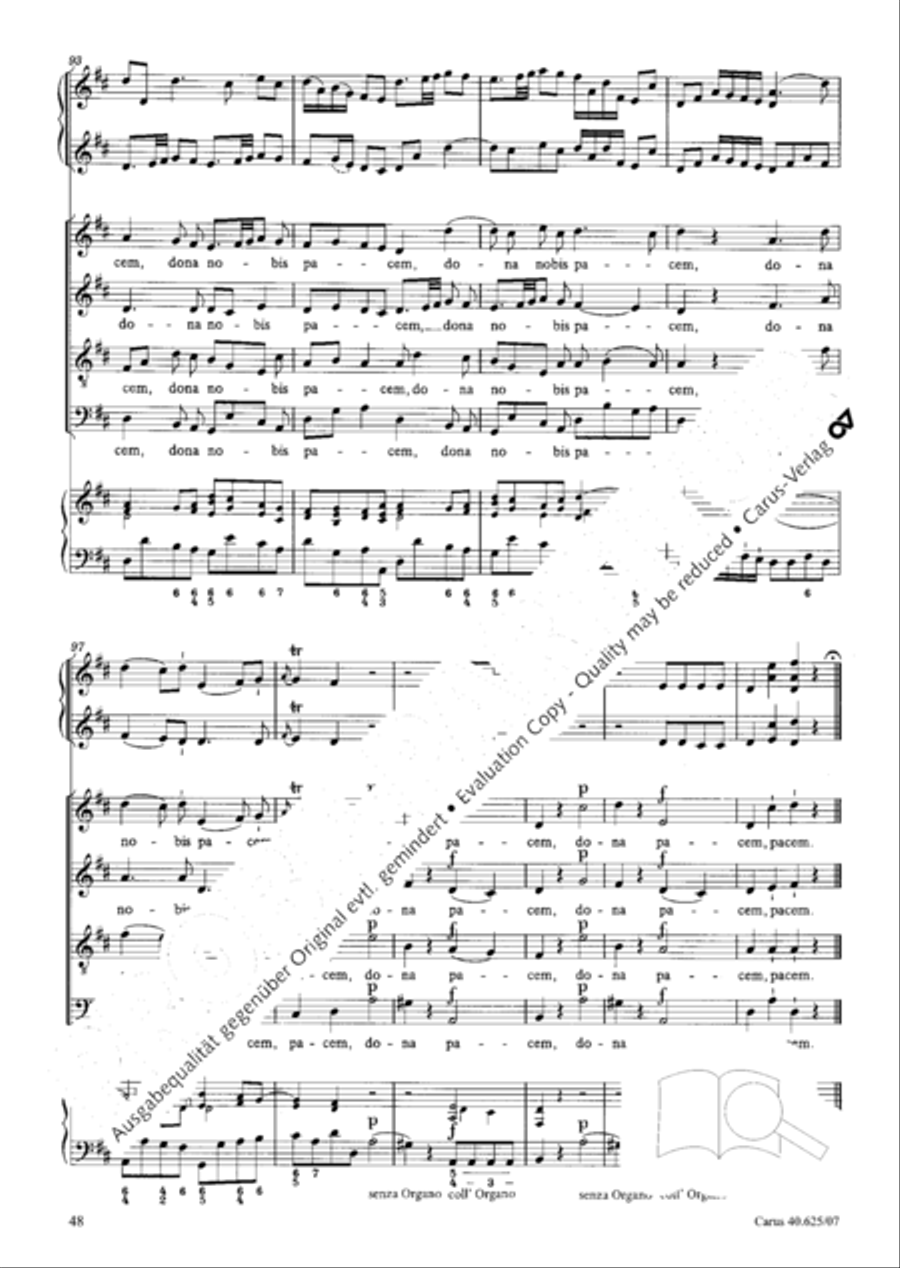Missa brevis in D Major, K. 194 4-Part scores gallery preview page 49