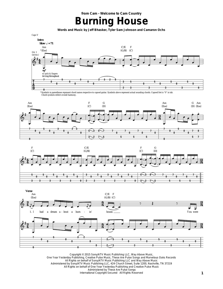 Burning House Burning House Acoustic Guitar scores gallery preview page 1