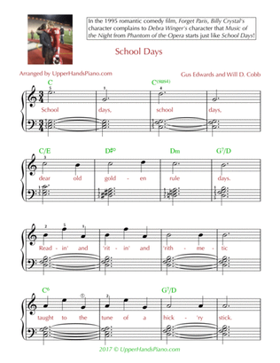 Book cover for School Days - EASY PIANO