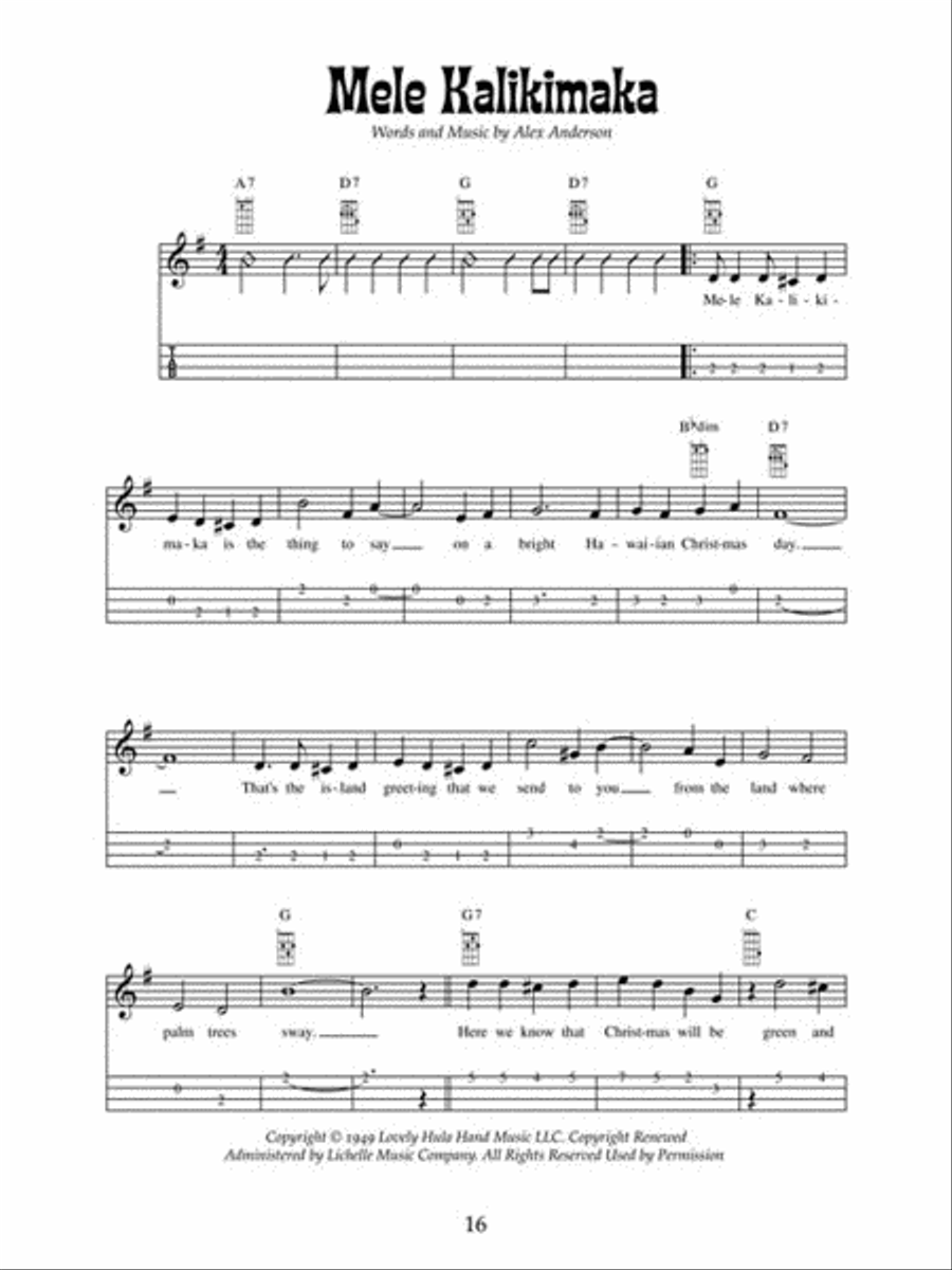 Christmas Ukulele, Hawaiian Style Ukulele scores gallery preview page 4