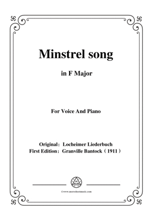 Book cover for Bantock-Folksong,Minstrel song(Minnelied),in F Major,for Voice and Piano