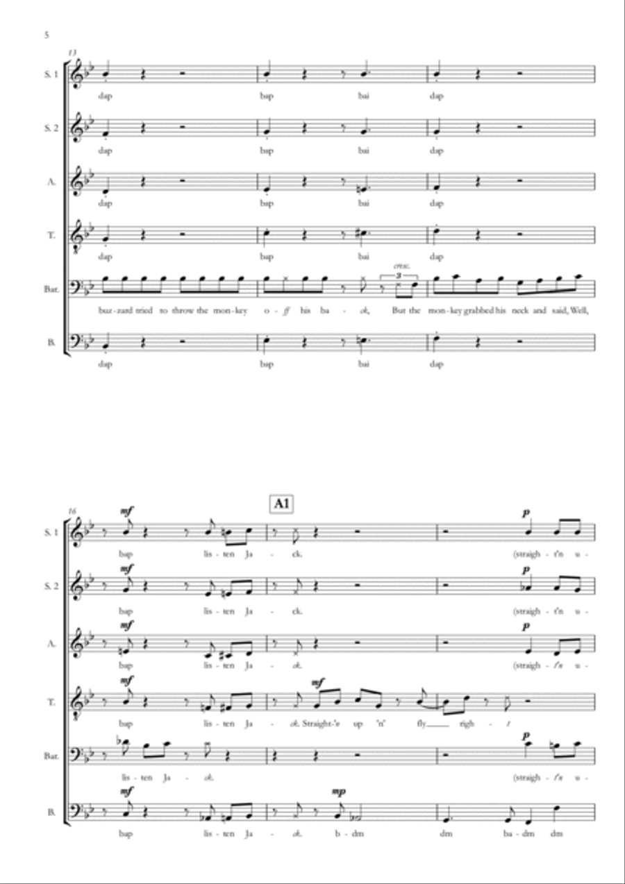 Straighten Up And Fly Right A Cappella scores gallery preview page 4