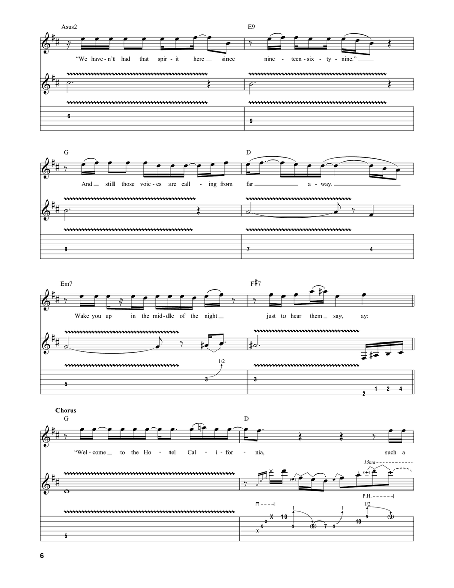 Hotel California Acoustic Guitar scores gallery preview page 6