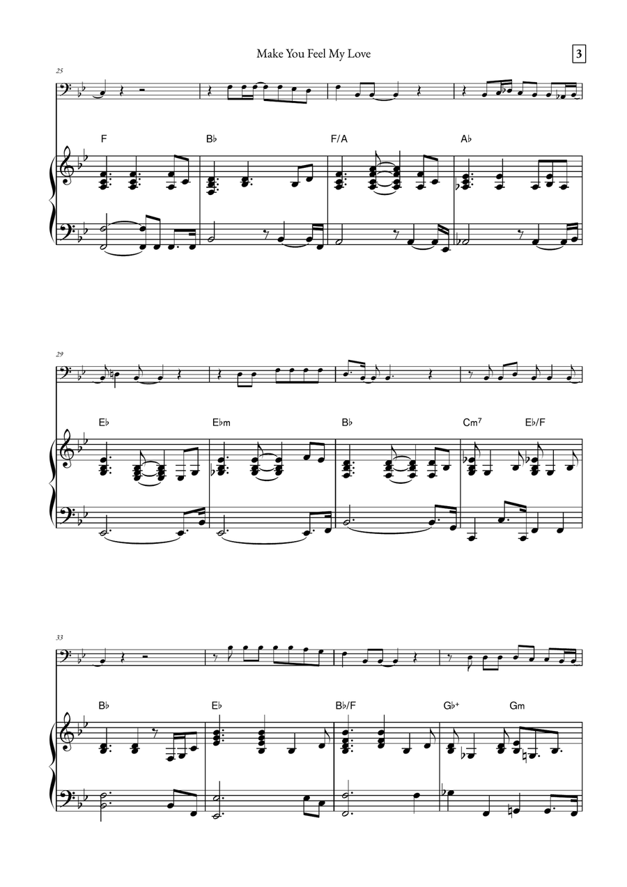 Make You Feel My Love Double Bass scores gallery preview page 3