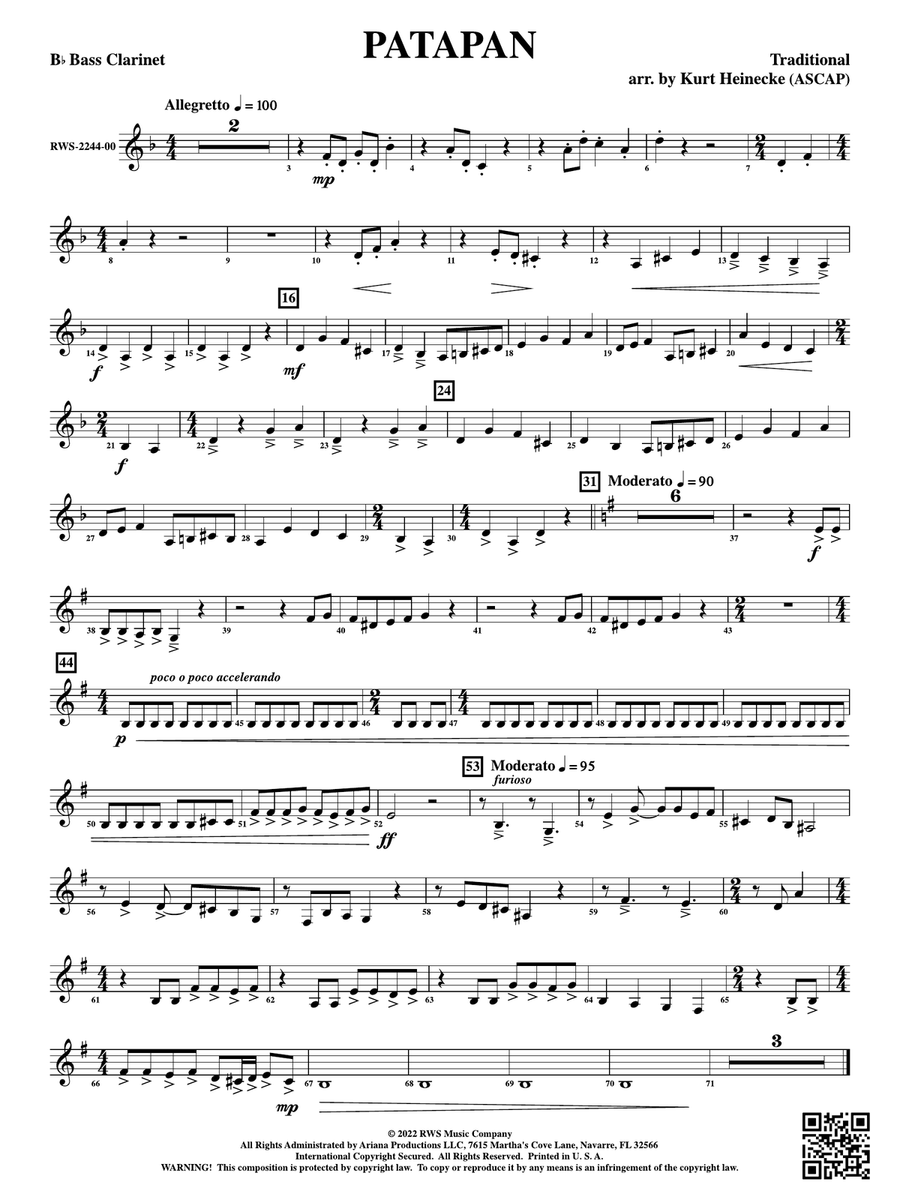 Patapan: B-flat Bass Clarinet