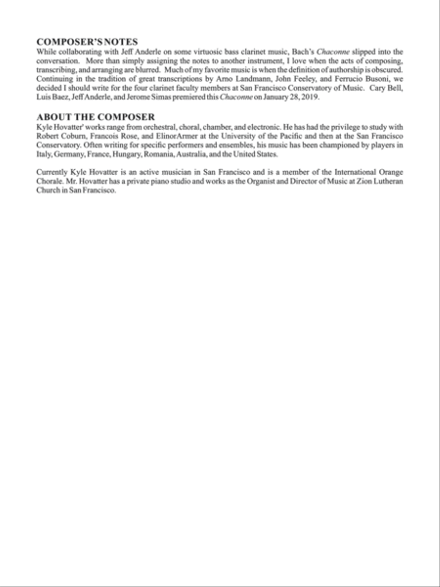 Chaconne Clarinet Quartet scores gallery preview page 2