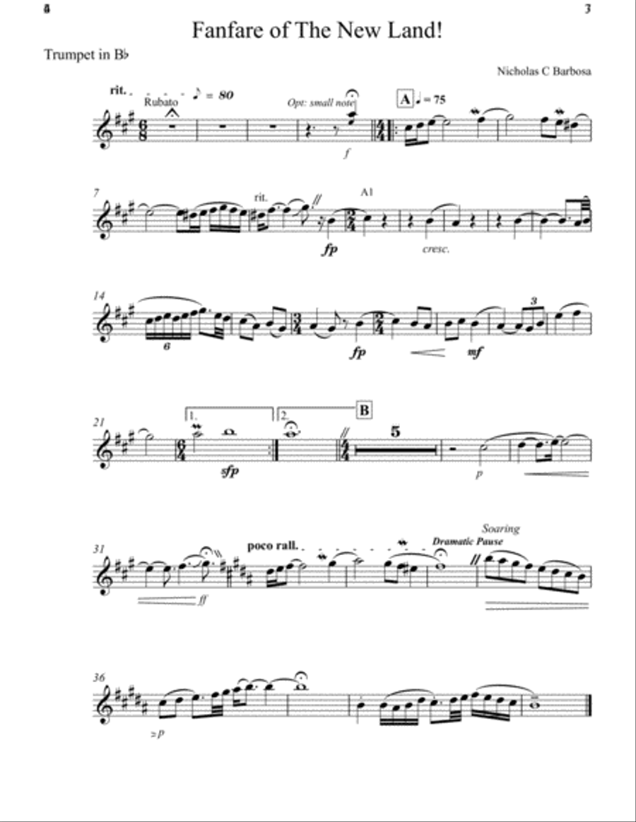 Fanfare of The New Land! Fanfare of The New Land! Brass Ensemble scores gallery preview page 6