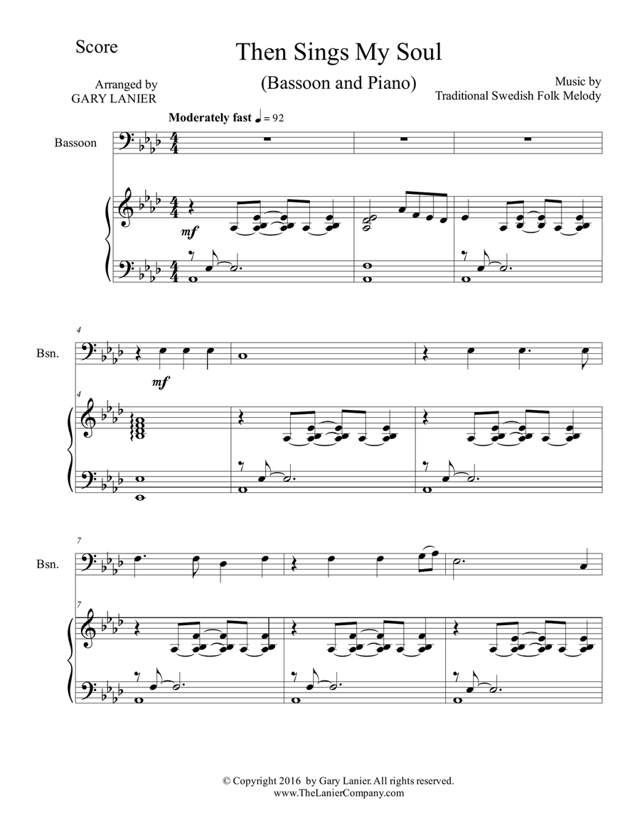 THEN SINGS MY SOUL (For Bassoon & Piano with Parts) Bassoon Solo scores gallery preview page 2