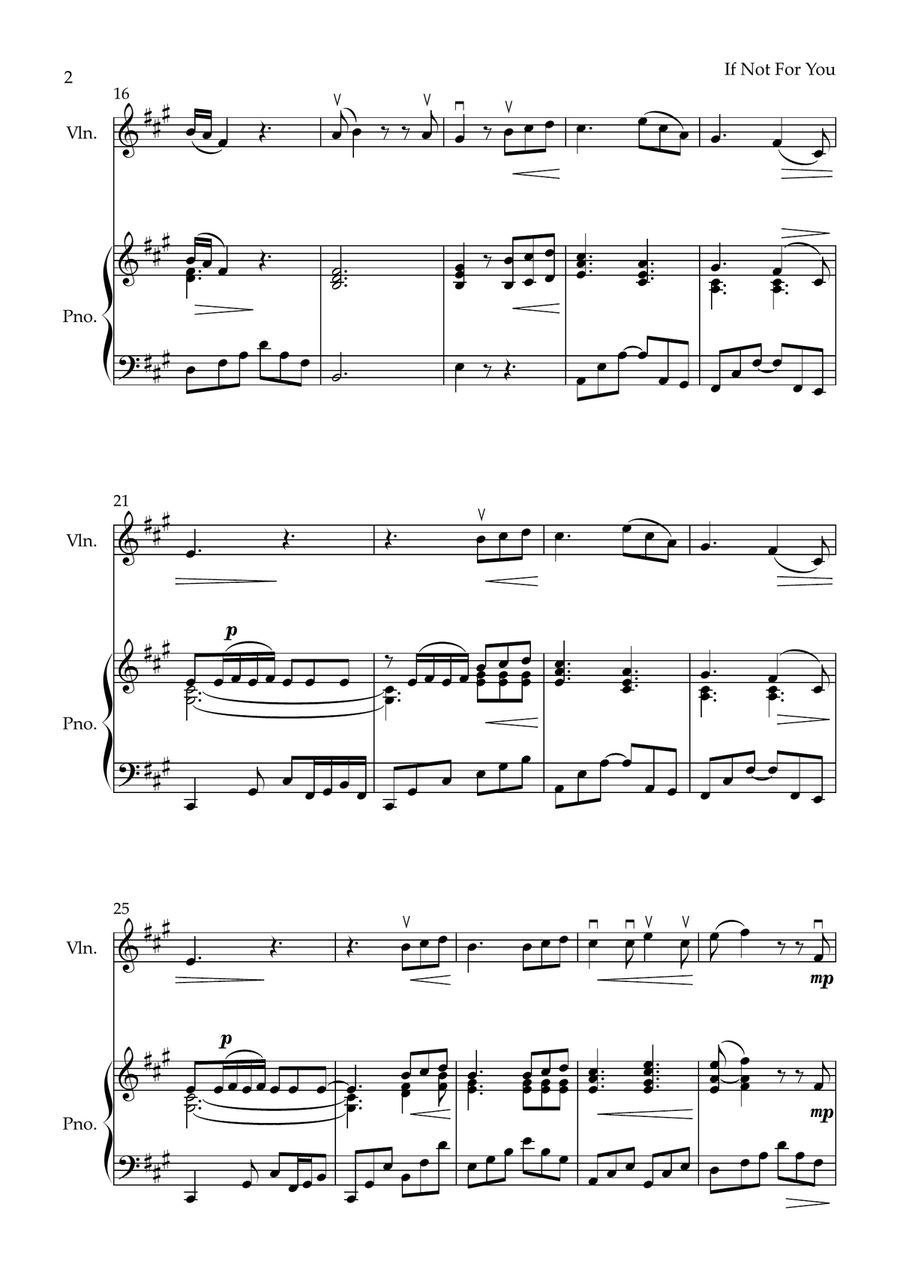 If Not For You Violin Solo scores gallery preview page 2