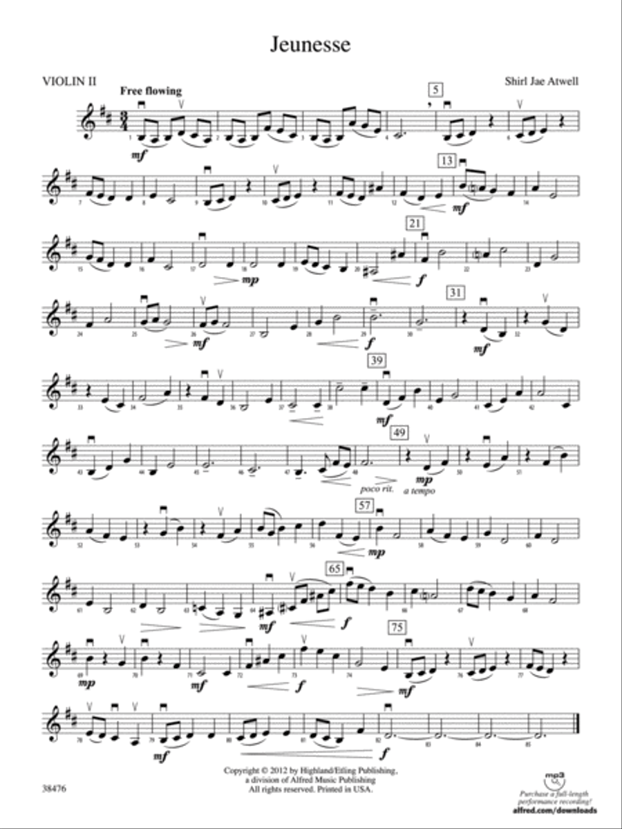 Jeunesse: 2nd Violin String Orchestra scores gallery preview page 1
